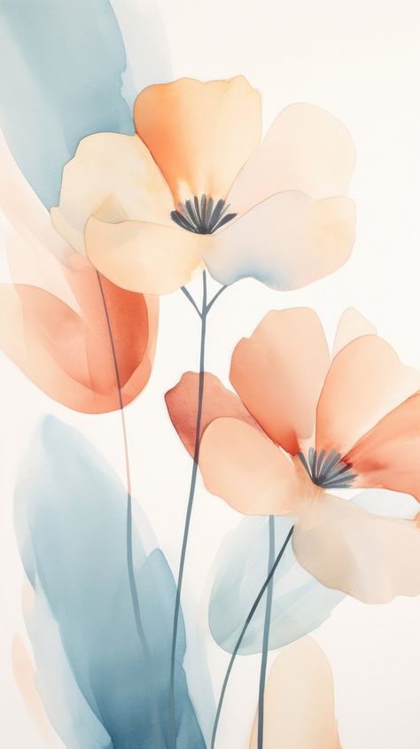 Pastel flowers abstract painting pattern. | Free Photo Illustration - rawpixel Pastel Flowers Painting, Minimal Watercolor Painting, Abstract Painting Pattern, Flowers Abstract Painting, Flowers Abstract, Diy Canvas Wall Art, Abstract Floral Paintings, Watercolor Ideas, Flowers Wallpaper