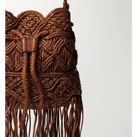 View all - Bags & Purses - Massimo Dutti (655 RON) ❤ liked on Polyvore featuring bags, handbags, fringe bucket bag, bucket bag, purse bag, man bag and handbags purses Makramee Diy, Macrame Purse, Diy Clutch, Macrame Curtain, Macrame Patterns Tutorials, Macrame Bag, Macrame Ideas, Macrame Decor, Macrame Knots