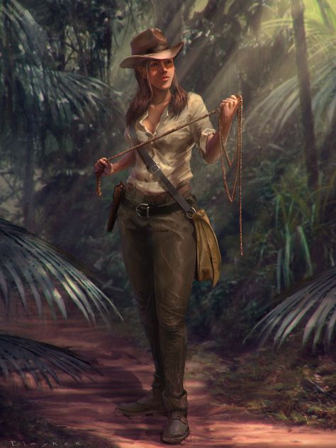 Treasure Hunters Chronicles - Jane Whip, Pablo Blayker on ArtStation at https://www.artstation.com/artwork/dOLwyw Treasure Hunter Art, Treasure Hunter Costume, Treasure Hunter Character Design, Tomb Raiders, Hunter Costume, Treasure Hunters, Rpg Characters, Treasure Hunter, Fountain Of Youth