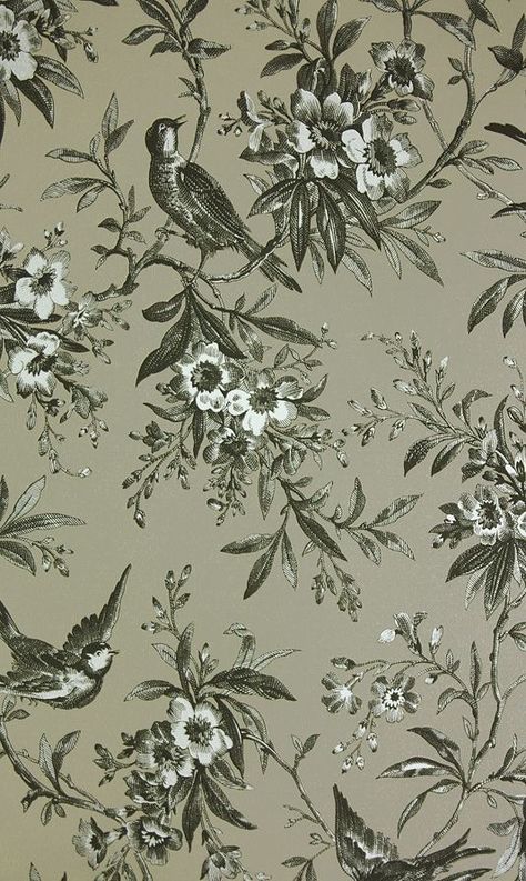 Toile Pattern Wallpapers, Floral Toile Pattern, Toile Background, Wallpaper Thibaut, Flowering Branches, Toile Design, Toile Print, Toile Wallpaper, Toile Pattern