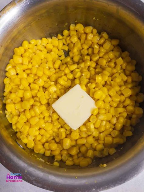 If you are wondering how to cook canned corn on the stovetop, check out this super easy canned corn recipe. It is butter, with salt and pepper and is super quick and easy to make. Canned corn makes a great side dish. #cannedcorn #cannedcornrecipe #sidedish Canned Corn Recipes, Corn Recipes Side Dishes, Can Corn, Pantry Challenge, Quick Side Dishes, Corn Recipe, Canned Corn, Corn Recipes, Frozen Corn