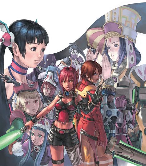 Phantasy Star Online #dreamcast Cast of characters Phantasy Star Online 2, Alfa Y Omega, Phantasy Star Online, Phantasy Star, Star Poster, Trippy Cartoon, Fantasy Star, Space Opera, New Poster