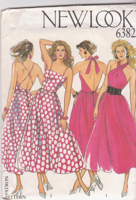 60s Vintage Fashion, 1980s Fashion Women, Sewing Designs, 1980’s Fashion, Estilo Kardashian, Sundress Pattern, New Look Patterns, Patron Vintage, Fashion Illustration Vintage