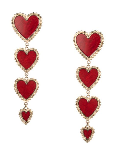 #eyecandyla #heartearrings #dropearrings #lovecore #valentinesday La Jewelry, Chain Of Hearts, Bead Frame, Pearl Heart, Vintage Inspired Jewelry, Statement Drop Earrings, Heart Drop Earrings, Gifts For An Artist, Valentines Jewelry