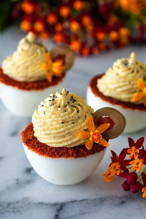 Delightful Deviled Egg Recipes - She Keeps A Lovely Home Deviled Eggs Recipe Best Easy, Easter Deviled Eggs Recipe, Colored Deviled Eggs Recipe, Easy Deviled Eggs Recipe, Deviled Eggs Recipe Best, Easy Deviled Eggs, Halloween Deviled Eggs, Spicy Deviled Eggs, Easter Deviled Eggs