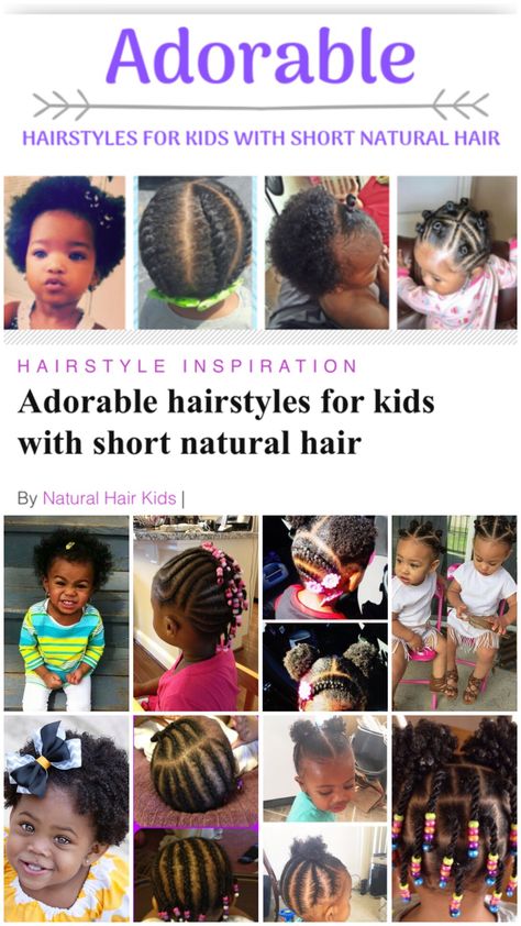 Hairstyles for little black girls with short hair Black Girls With Short Hair, Black Toddler Hairstyles, Girls With Short Hair, Short Hair For Kids, Short Natural Hair, Lil Girl Hairstyles, Short Hair Black, Cute Braided Hairstyles, Toddler Hairstyles Girl