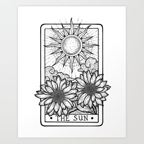 The Sun Tarot Card Art, Tattoo Avant Bras, Tarot Card Art, Sun Tarot Card, The Sun Tarot Card, Tarot Card Tattoo, Pola Tato, Tarot Tattoo, The Sun Tarot