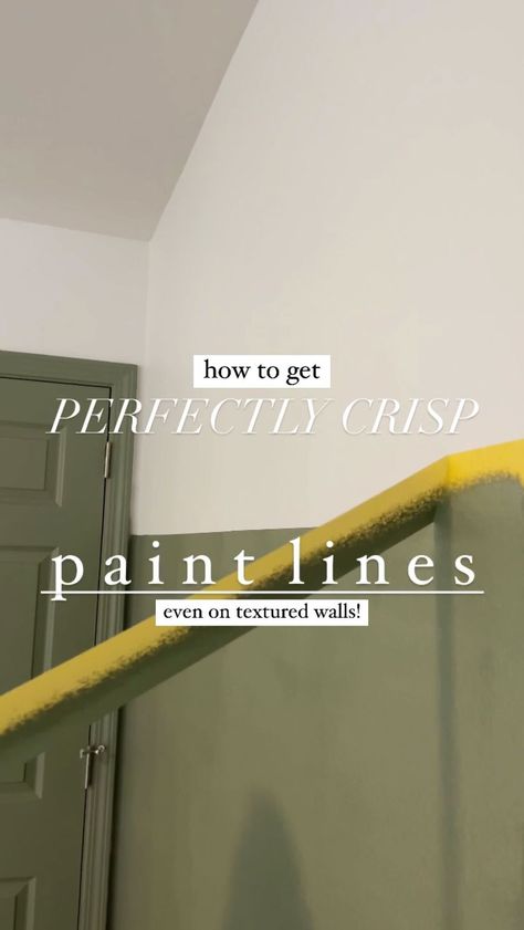 kaylasimonehome on Instagram: Painting clean, crisp lines on textured walls just got a wholeee lot easier! I use this trick every time and always get perfect paint… Crisp Paint Lines, Painting Textured Walls, Line Video, Accent Wall Paint, Diy Accent Wall, Tape Painting, Instagram Painting, Line Texture, Paint Line