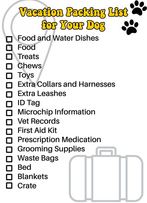 Summer means vacation season and if you’re planning on taking your dog on any upcoming trips this year, you’ll need to be prepared with everything they need. Making a packing list is my favorite way to ensure that I don’t forget any essentials I’ll need on a trip, and that includes for my dogs too! If you’re worried about forgetting the important items on your upcoming vacation with your pet, you’re in the right place. Today, I’m sharing my vacation packing list for your dog + a free printable! Dog Free Printable, Dog Packing List, Vacation Packing List, Packing List For Vacation, Vacation Packing, First Aid Kit, Be Prepared, Medical Prescription, What To Pack