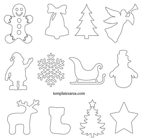 Printable Christmas Ornament Shapes Outline Templates Christmas Shape Templates Free Printable, Templates For Christmas Decorations, Free Christmas Templates Printables, Christmas Outlines Templates, Christmas Ornament Template Printable, Free Printable Christmas Ornament Templates, Christmas Shapes Templates, Christmas Templates Free Printable, Xmas Templates