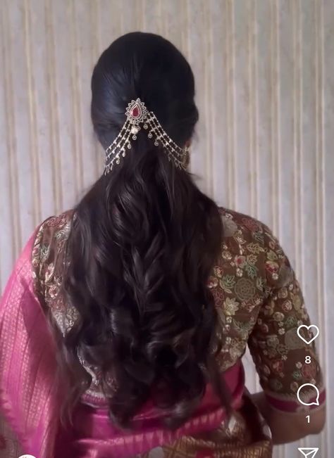 Half Open Hairstyles Indian, French Plait Hairstyles Indian Wedding, Traditional Dress Hairstyle, Jada Billalu Designs, Traditional Bun Hairstyles For Saree, Hair Styles For Sarees Indian, Traditional Wedding Hairstyles, Hairstyles For Saree Indian, Traditional Hairstyle For Saree