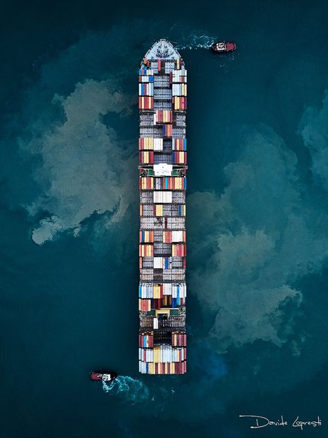 Cargo Logistics Design, Container Ship, Line Photo, Aerial Photograph, Drone Photos, Wildlife Photos, Photography Contests, Cargo Shipping, Aerial Photo