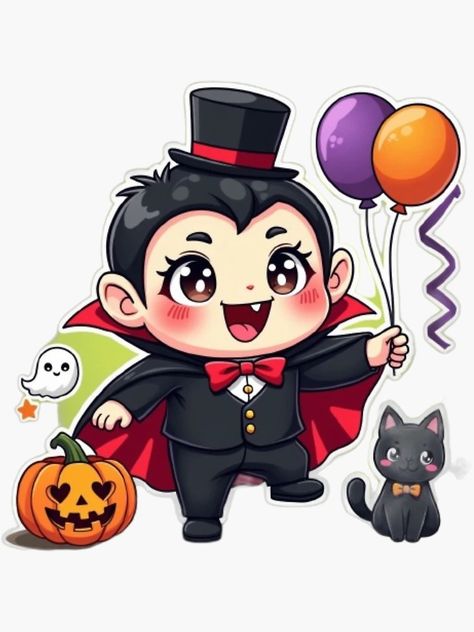 "Cute Kawaii Dracula Halloween Party" Sticker for Sale by zendigiart | Redbubble Halloween Stickers, Cute Kawaii, Dracula, Dia De Muertos, Halloween Party, Halloween, For Sale, Kawaii