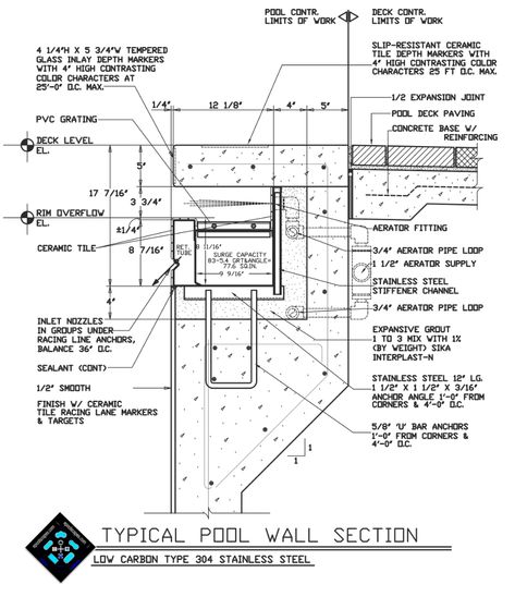 Swimming ... Swimming Pool Details, Swimming Ideas, Pool Drawing, Pools Design, Wall Section, Pool Plumbing, Swimming Pool Equipment, Drawing Details, Pool Wall