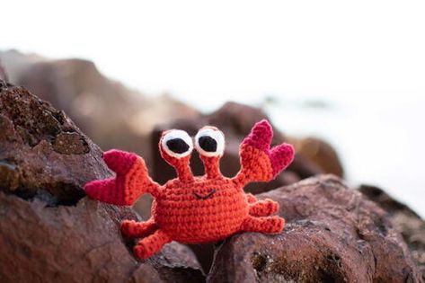 Sebastian The Crab Sebastian Crab, Amigurumi Collection, Cool Crochet, Wedding Ring Quilt, The Crab, All Free Crochet, My Desk, Yarn Shop, Sea World