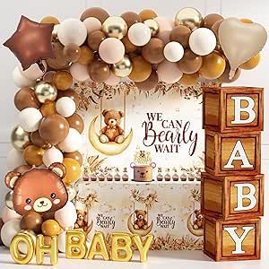 Bearly Wait Backdrop, We Can Bearly Wait Backdrop, Teddy Bear Baby Shower Decorations, Baby Shower Decorations Neutral, Boho Party Decorations, Gender Reveal Party Supplies, Woodland Birthday Party, We Can Bearly Wait, Gender Reveal Balloons