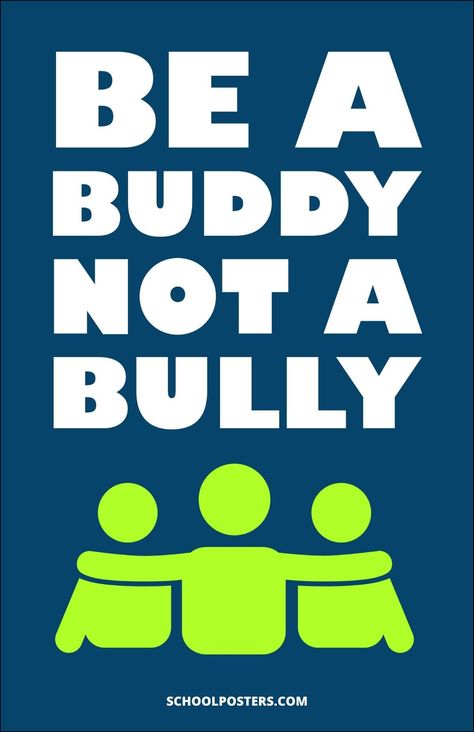 Promote anti-bullying awareness with this Be A Buddy Not A Bully Poster. An affordable and engaging way to get your message across. This poster is perfect for any educator or teacher. It will look great in any office, classroom, or hallway. Printed on high quality, heavy cardstock with a UV coating. Anti Bully Posters Ideas Drawing, Poster Bully Simpel, Bulling Poster, Anti Bully Posters Ideas, Anti Bully Poster, Poster Bully, Bully Poster, Cute French Words, Slogan Design Ideas