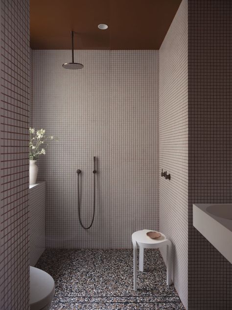 2000s Ads, Studio Prineas, Arch Bathroom, Blue Scheme, Traditional Apartment, Studio Bathroom, Luxury Hotel Design, Vista House, Concrete Column