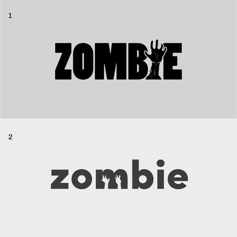 #verbicon zombie 1 By : @danielcarlmatz⠀⠀ 2 By : @liamandjord⠀ Zombie Typography, Zombie Text, Zombie Logo, Word As Image, Typography Logo Inspiration, Zombie Game, Halloween Inspo, Word Play, Typography Logo