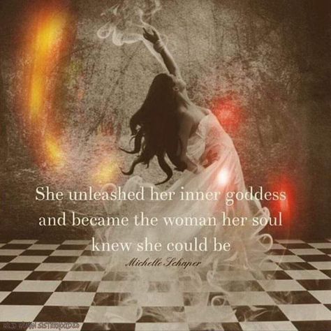 An Awakened Woman, She Is A Goddess Quotes, Awakened Woman Quotes, Inner Goddess Quotes, Goddess Quotes Woman Divine Feminine, Sacred Feminine Art Wild Women, Goddess Quotes Woman, Goddess Definition, Wild Woman Art