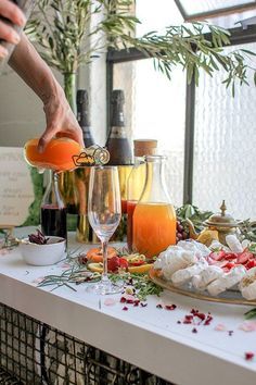 How to Build the Ultimate Champagne Bar for Summer || @thismessisours #glutenfree #vegan #DIY Brunch Food Photography, Champaign Cocktails, Plum Syrup, Homemade Soda, Champagne Brunch, Brunch Food, Champagne Bar, Food Photography Inspiration, Mimosa Bar