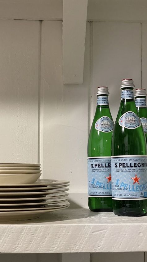 i love s. pellegrino but i like them for decor more. also want to thrift all my dishes. San Pellegrino Aesthetic, Pellegrino Aesthetic, S Pellegrino Sparkling Water, Italian Soda Bar, I Love S, S Pellegrino, Soda Bar, Breakfast Board, Italian Soda