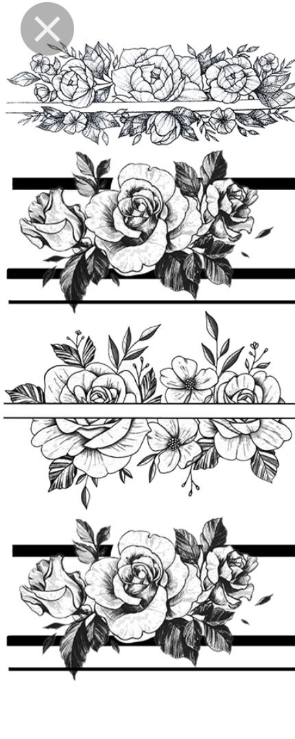 Flower Band Tattoo Designs For Men, Wrist Band Tattoo For Women Bracelets, Ankle Band Tattoo Women, Floral Band Tattoo Design, Thigh Band Tattoo Women, Flower Band Tattoo Design, Flower Band Tattoo, Ankle Band Tattoo, Wrist Band Tattoo