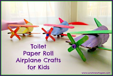 What sound does an airplane make? Whooosh!!! Our daughter loves airplanes and she really loved helping me makes these toilet paper roll airplane crafts for kids Toilet Paper Roll Airplane, Airplane Crafts For Kids, Airplane Craft, Kids Toilet, Airplane Crafts, Transportation Crafts, Kraf Kertas, Toilet Paper Crafts, Airplane Toys