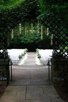 Delphinium Wedding Aisle, Outdoor Wedding Ceremony Rain, Wedding Branding Iron Ceremony, Ampitheater Wedding Ceremony, Winterthur Gardens, Creekside Wedding Ceremony, Fresh Garlands, 40th Wedding Anniversary, Winterthur