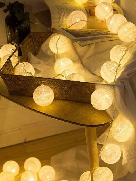 20pcs Led Cotton Ball String Light | SHEIN USA Cotton Ball String Lights, String Ball Lights, Fairy Lanterns, Plastic Lights, Lighting Lamp, Novelty Lighting, Party Lights, Cotton Ball, Pisco