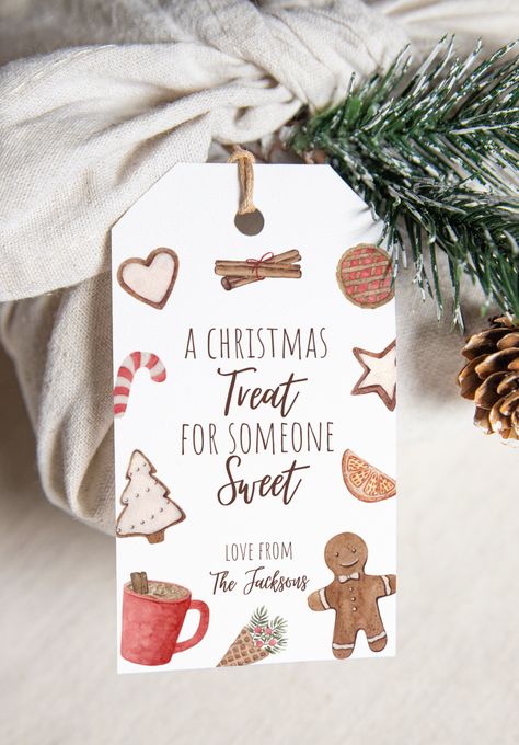 Take your Gift Wrapping to the next level this year with this Festive Christmas Cookie Gift Tag Template. This is an Instant Digital Download Editable in Canva. Christmas Box Packaging Ideas, Christmas Gifts Illustration, Christmas Cookie Card, Christmas Cookie Tags, Cookie Gift Tag, Gift Tag Ideas, Christmas Packaging Design, Christmas Cookies Packaging, Cookie Tags