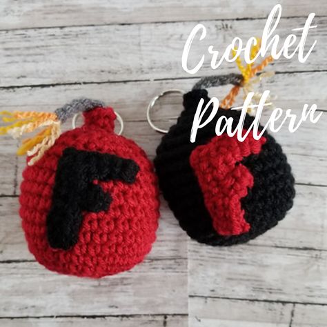 Bomb Crochet Pattern Free, F Bomb Crochet Pattern Free, Keychain Pattern, Crochet Keychain Pattern, Bag Charms, Crochet Keychain, Key Chains, Free Crochet Pattern, Free Crochet