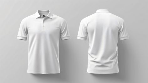 Premium Photo | A versatile blank white polo shirt mockup that is perfect for showcasing your custom designs and branding This highquality image features both the front and back views of the polo shirt a T Shirt Design Mockup, Polo Shirt Design Uniform, Polo Shirt Mockup, White T Shirt Mockup, Army Field Jacket, Kaos Polo, Plain Polo Shirts, Custom Made T Shirts, Polo Shirt Design