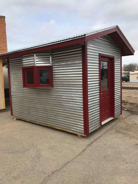 Tin Roof Shed, Shed Metal Siding, Corrugated Iron Shed, Red Metal Roof Cabin, Red Metal Building, Tin Shed, Corrugated Tin, Metal Wall Panel, Tin House