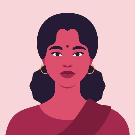 Earth Drawings, Clothes Illustration, Girl D, Outline Illustration, Face Illustration, Face Sketch, Indian Woman, Woman Illustration, Vector Portrait