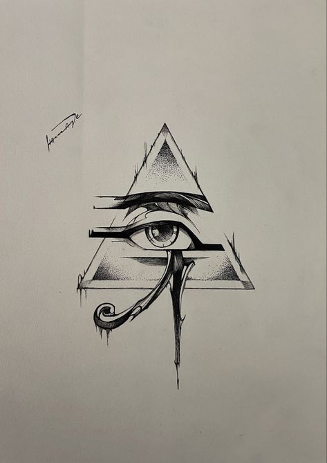 Intuition Tattoo Ideas, Intuition Eye Tattoo, Intuition Tattoo, Pharoah Tattoo, Nova Tattoo, Concept Tattoo, Triangle Tattoo Design, Third Eye Tattoos, Horus Tattoo