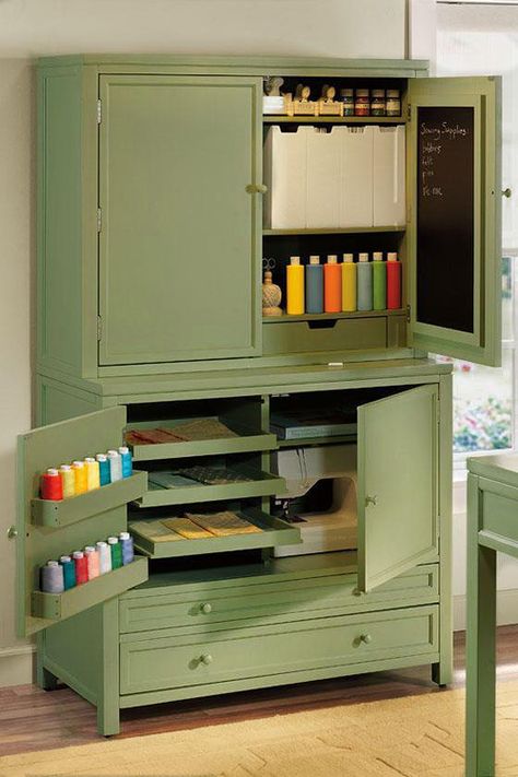 Martha Stewart Craft Furniture, Crafting Storage, Craftroom Ideas, Lady Cave, Freestanding Cabinet, Studio Storage, Craft Cabinet, Dream Craft Room, Martha Stewart Crafts