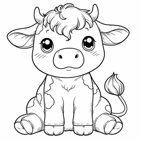 A drawing of a cow with a flower on it | Premium AI-generated vector Highland Cow Drawing, Drawing Of A Cow, Cow Coloring Pages, Cow Drawing, A Cow, A Drawing, Highland Cow, A Flower, Adult Coloring