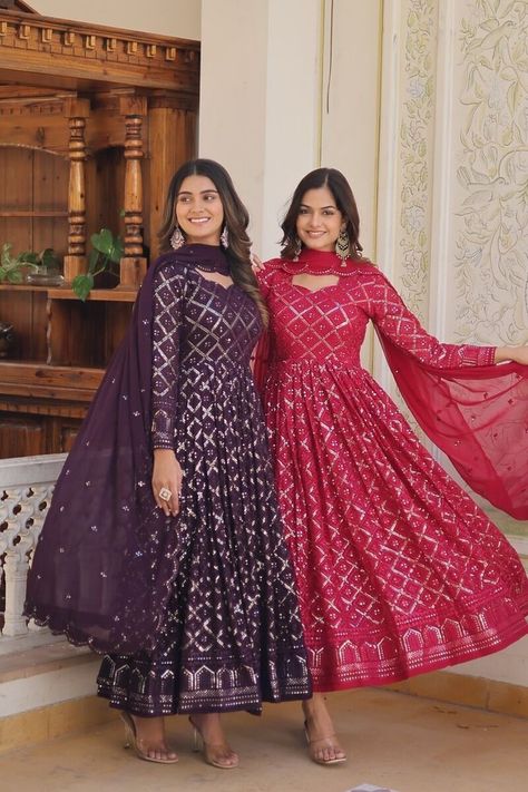 Elevate your style with these stunning Pakistani Salwar Kameez suits! Perfect for weddings and parties 🌟 Made in India with faux blooming material. Available in various sizes. #IndianFashion #PakistaniStyle #WeddingWear 🌺 #eBay #eBayStore #eBaySeller #India #MultiColor #Pakistani #Women #FauxBlooming #FauxBlooming #SkyviewFashion https://ebay.us/GDDASv Sangeet Outfit Bridal, Women Wedding Suit, Neck Stitching, Indian Wedding Gowns, Sangeet Outfit, Gown With Dupatta, Bollywood Dress, Punjabi Dress, Pakistani Wedding Dress