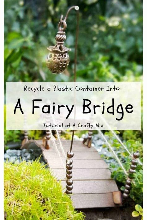 Fairy Bridge, Make A Fairy, Fairy Garden Furniture, Fairy House Diy, Upcycle Repurpose, Reuse And Recycle, Fairy Garden Designs, Fairy Garden Crafts, Fairy Furniture