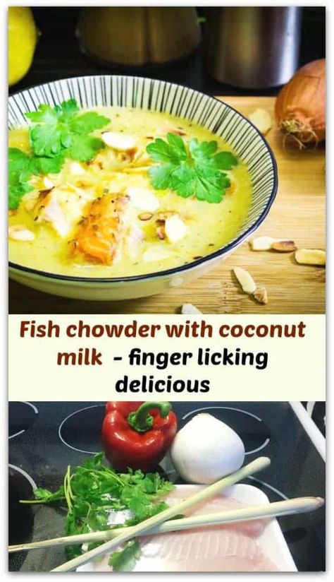 Fish chowder with coconut milk – Modern Vintage Ville November Meals, Cooking With Coconut Milk, Fish Stew Recipes, Healthy Dieting, Coconut Fish, Fish Chowder, Panlasang Pinoy, Seafood Chowder, Fish Cakes