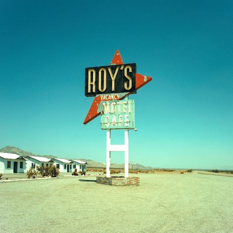 https://flic.kr/p/2h2AwVt | roys / route 66 (xpro). mojave desert, ca. 2018. | mamiya 6MF 75mm f/3.5. film: kodak ektachrome E100VS, cross-processed in C-41, push +1 stop. lab: the icon, los angeles, ca. scan: epson V750. exif tags: lenstagger. Motel Sign, Googie Architecture, Landscape Tattoo, Mojave Desert, Photography Contests, Back Road, Desert Landscape, Beautiful Landscape Wallpaper, Desert Landscaping