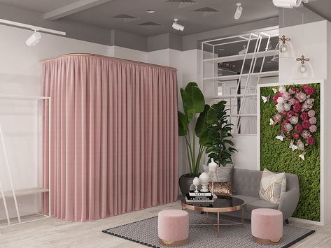 YARA CONCEPT STORE on Behance Salon Interior Design Ideas, Nail Salon Interior Design, Beauty Room Salon, Spa Room Decor, Interior Design Pictures, Salon Suites Decor, Store Design Boutique, Sewing Room Design, Interior Design Images