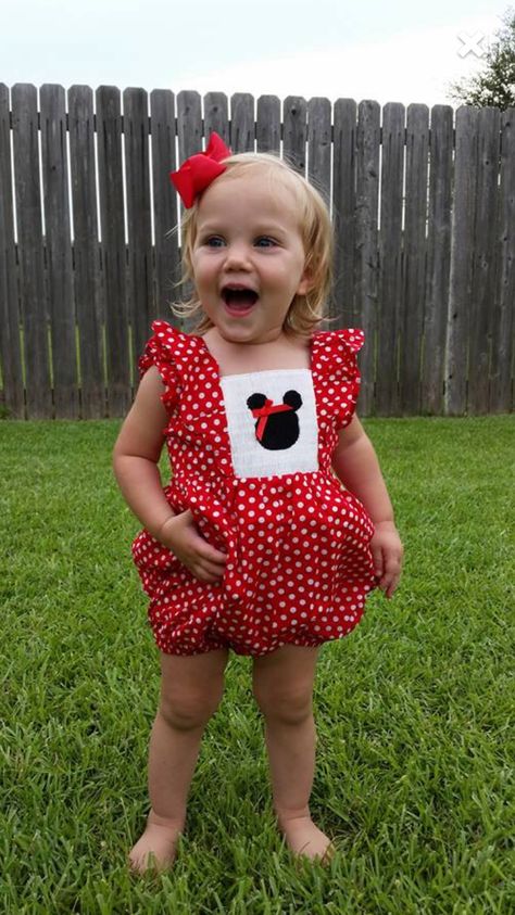 Smock Candy Minnie Mouse Bubble for EJ, bought on Etsy Bubble Outfit, Baby Bubbles, Shadow Embroidery, Toddler Summer Dresses, Bubble Clothes, Minnie Dress, Baby Bubble Romper, Disney Family Vacation, Toddler Summer