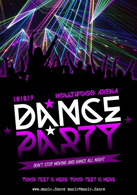 DANCE PARTY POSTER Dance Party Poster Design, Dance Party Poster, Drawing Materials, Dance Party Invitations, Dance Poster, Flyer And Poster Design, Card Drawing, Poster Templates, Party Poster