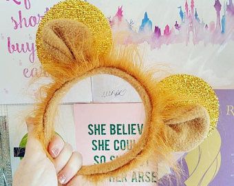 Lion King Ears, Diy Disney Ears, Diy Mickey Ears, Disney Mouse Ears, Disney Mickey Ears, Disney Mouse, Disneyland Trip, Mickey Mouse Ears, Disney Addict