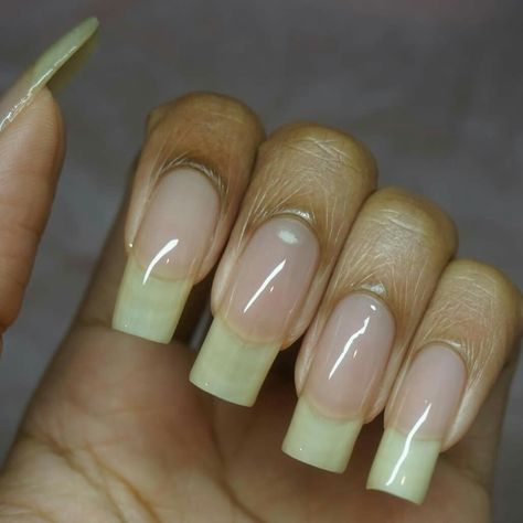 Nails Long Natural, Natural Square Nails, Fake Gel Nails, Split Nails, Long Natural Nails, American Nails, Instagram Square, Hippie Nails, Minx Nails