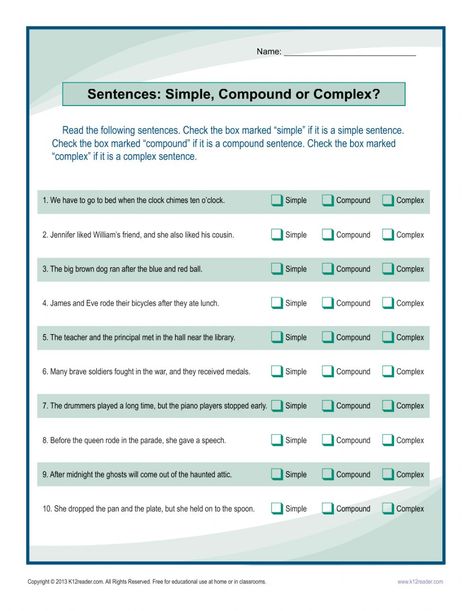 Compound And Complex Sentences Worksheet, Simple Compound Complex Sentences, Compound Complex Sentences, Writing Complex Sentences, Simple Sentences Worksheet, Compound And Complex Sentences, Simple And Compound Sentences, Complex Sentences Worksheets, Types Of Sentences Worksheet