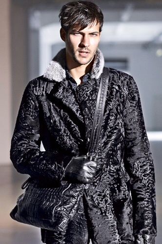 Black Astrakhan Lamb with Dyed Mink Collar Jacket Persian Lamb, Mens Fur Coat, Cool Coats, Mens Fur, Coat Men, Men's Coats & Jackets, Crocodile Leather, Fur Coats, Fur Fashion