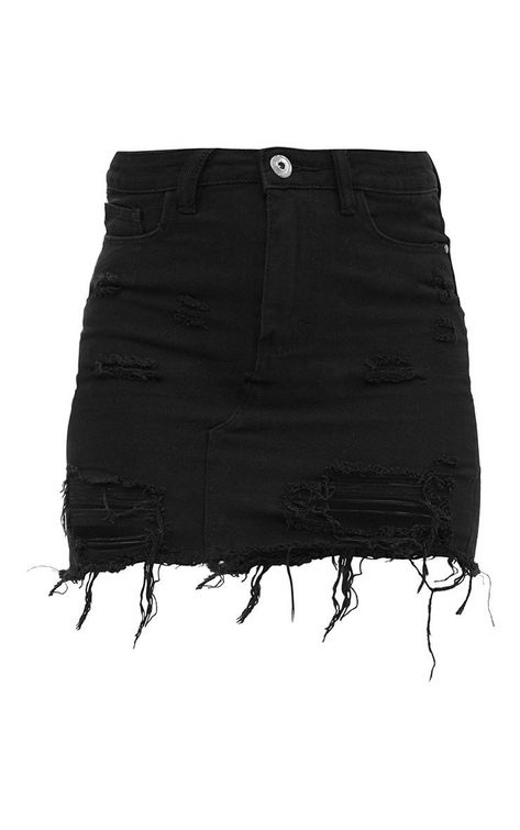 Black ripped  denim mini skirt Midi Homecoming Dresses, Cute Black Skirt, 22nd Bday, Mini Skirt Denim, Bodycon Dress Casual, Jean Mini Skirt, Simple Fall Outfits, Skirt Denim, Jean Mini Skirts